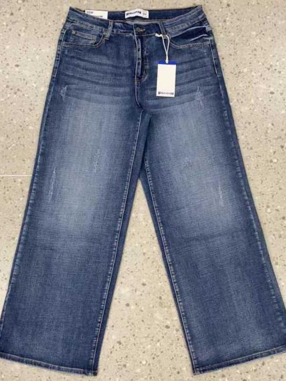 High Waist Washed Wide Leg Jeans Women Vintage Blue Loose Denim Trousers - Picture 5 of 7